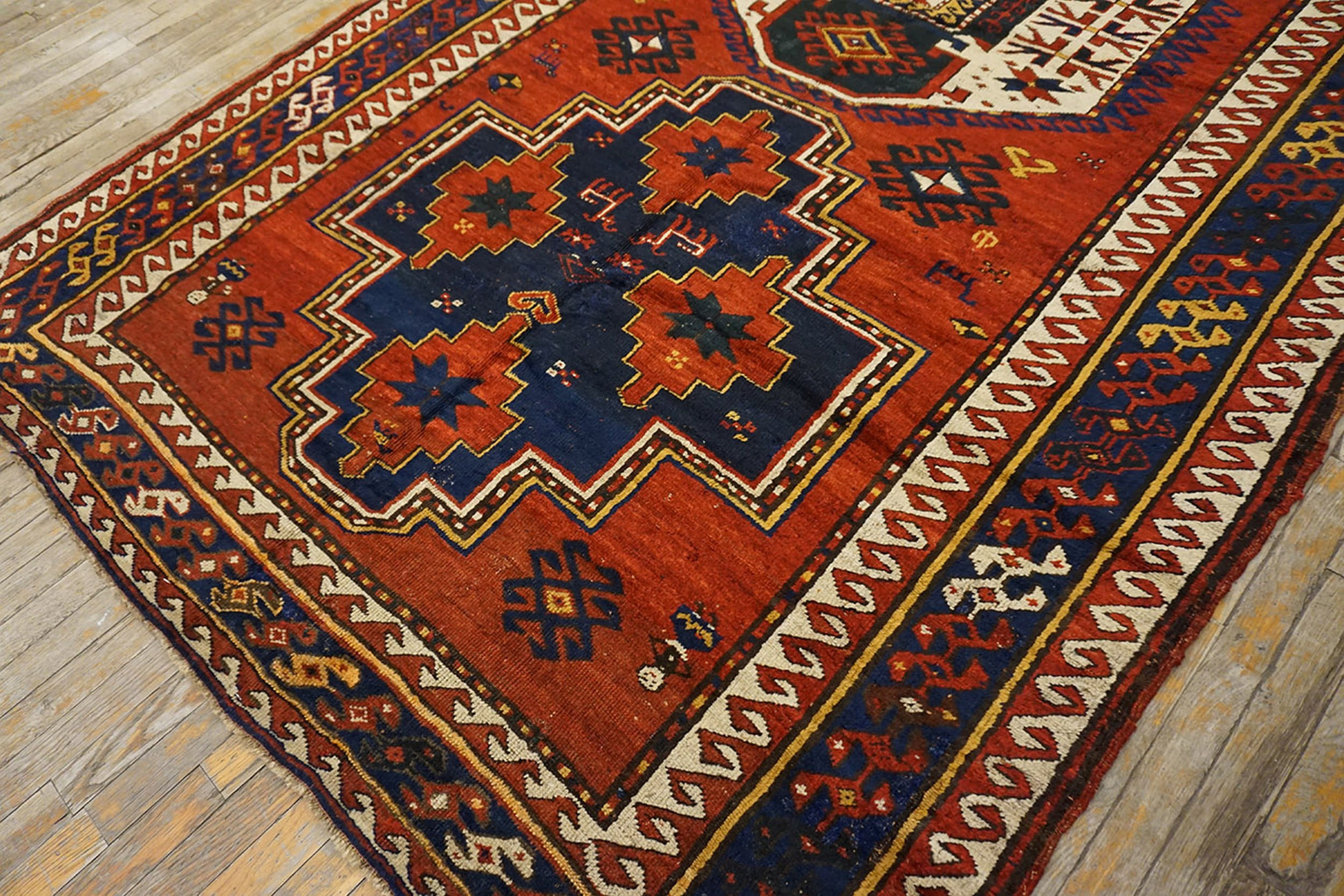 The New England Collection Bold Red Antique Tribal Geometric Late 19th ...