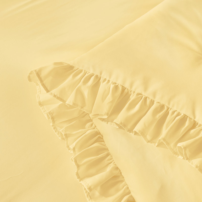 Édredon blanc grand lit Andency, ensembles d'édredon pour grand lit 3 pièces à volants, ensemble de lit toutes saisons léger et moelleux pour les filles, les femmes et les adolescents