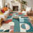 Boho Geometric Machine Washable Rug with Rubber Backing Soft Low Pile Non Slip Carpet for Living Room Bedroom-1425783545