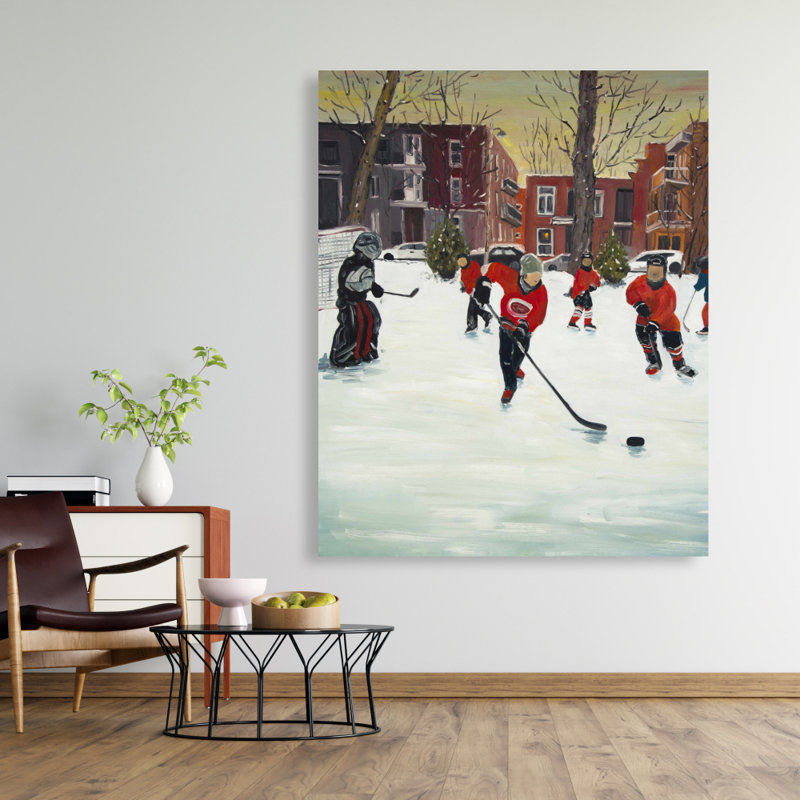 Art sur toile, jeunes joueurs de hockey