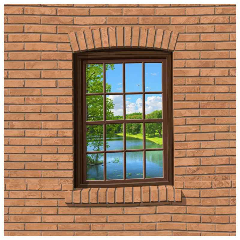 Rideaux de fenêtre Brick Wall, 50 po x 80 po - 1 panneau, Transparent