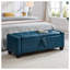 Banc de rangement avec repose-pieds 48 po avec couvercle rabattable, repose-pieds rembourré en similicuir pour entrée, chambre à coucher ou salon, bleu-364551392