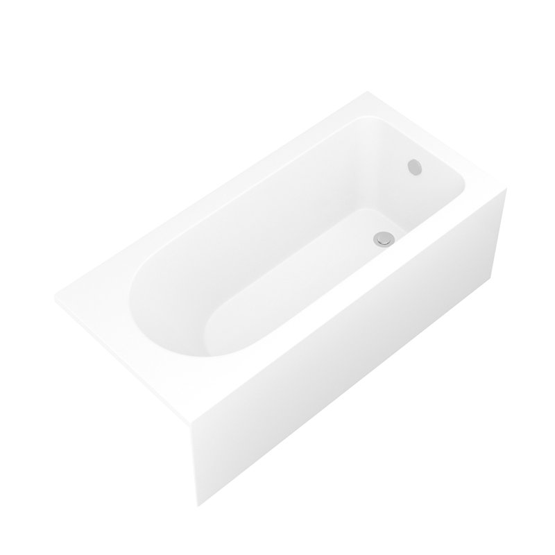 Right Drain Acrylic Soaking Bathtub, Glossy White Skirt, To Design, Hand-Twist Drain, Superior Heat Retention, Multi-Layer Reinforcement, Non-Slip Texture, Ergonomic Comfort, Overflow Feature,