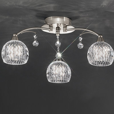Glass and Crystal Flush Mount