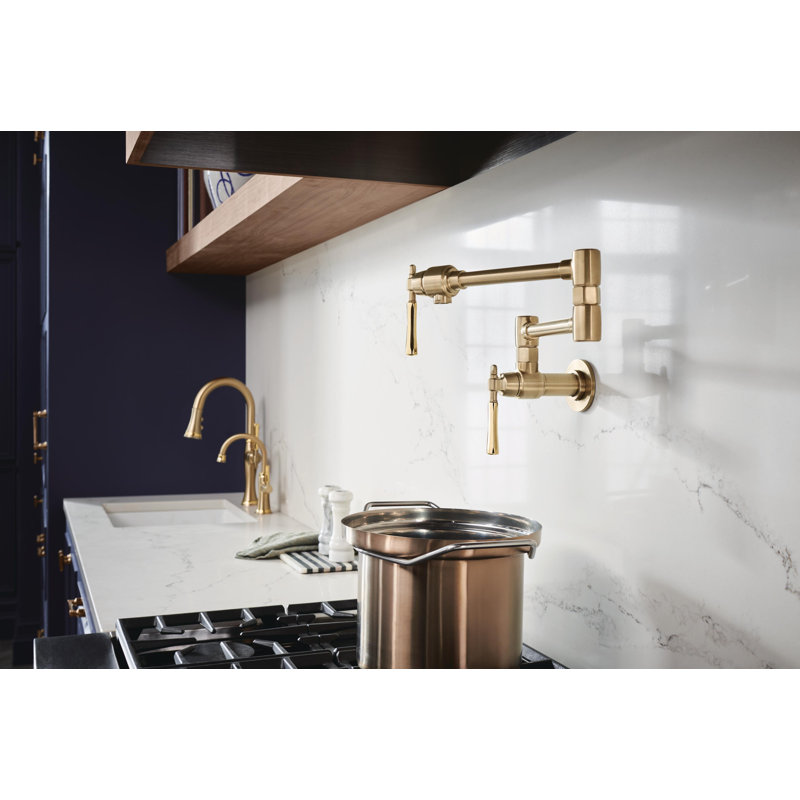 Tulham® Wall Mount Pot Filler, Luxe Gold / Polished Gold