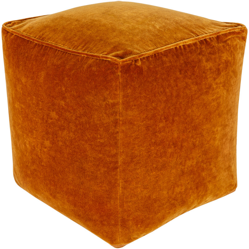 Repose-pieds carré Johnson 16 po, Velours orange