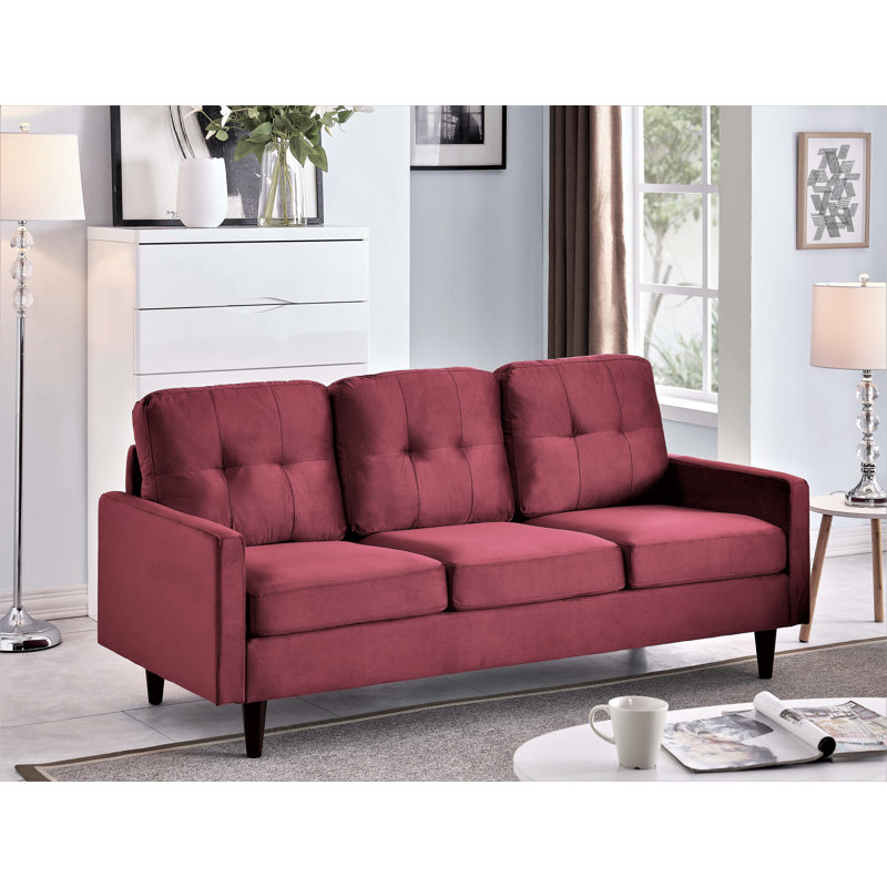 Wembley 71'' Velvet Sofa, Burgundy