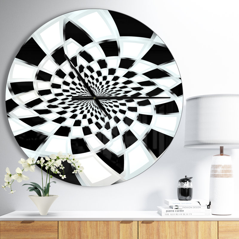 Abstract Abstract Spiral Fractal Design - Horloge murale moderne, Moyen