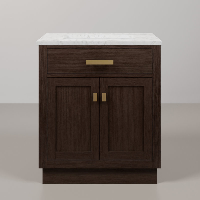 Chestnut 30" Single Bathroom Vanity With Counter Top, Cabinet, Basin(S) Only, Brown Oak, 30"W x 21.6"D x 34.2"H
