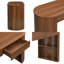 Bureau de rangement moderne de 60 po avec deux tiroirs, bureau à demi-cylindre avec tablettes ouvertes, bureau d'ordinateur pour salon, chambre à coucher-2115409123
