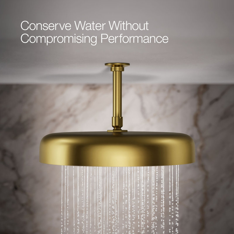 Statement 14" Single-Function Wall or Ceiling-Mount Round Rainhead, Round Rain Showerhead 2.5 GPM