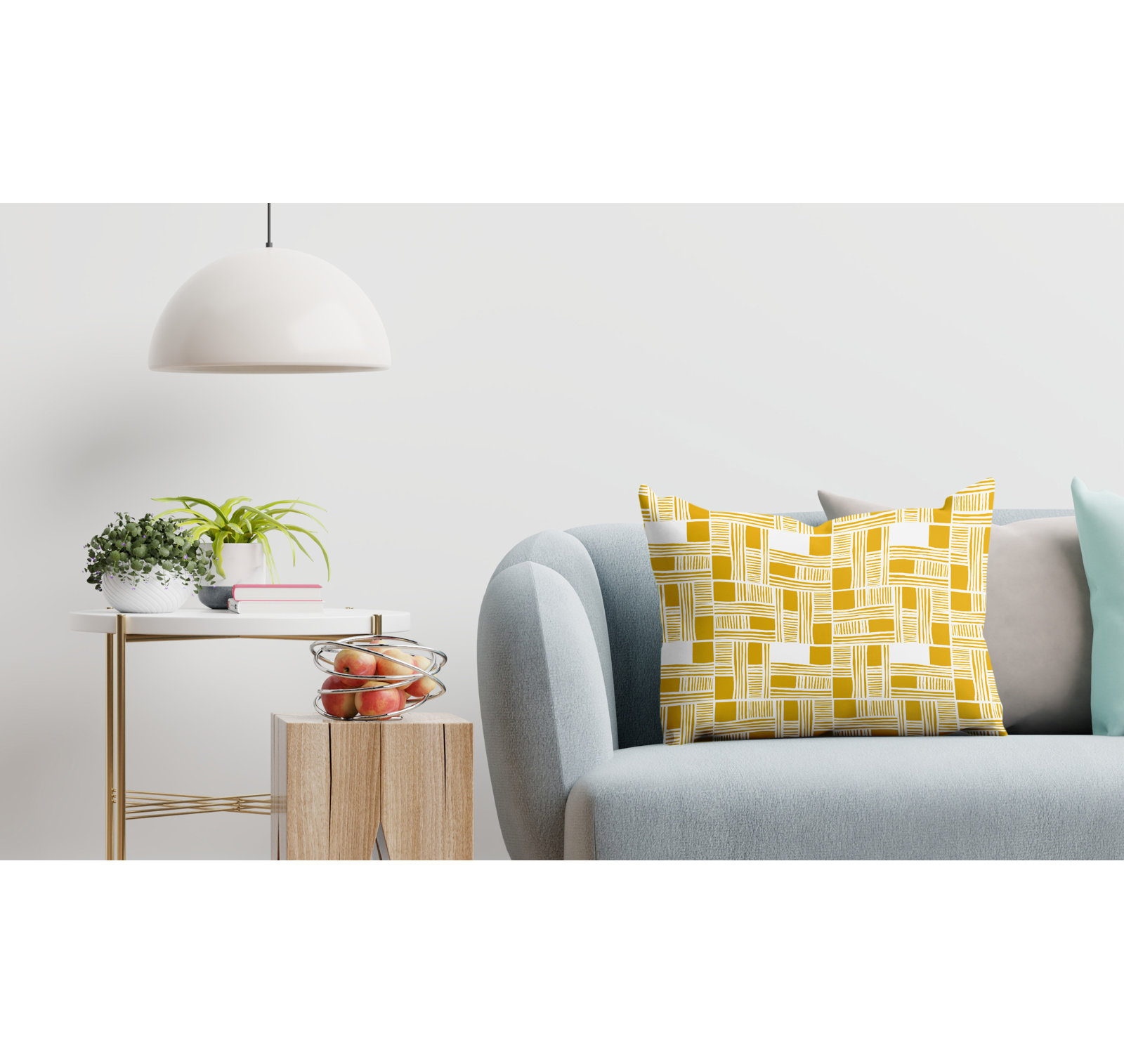 Kapri 20" x 19" Pillow Cover and Insert, Yellow, 14" x 20", Rectangle