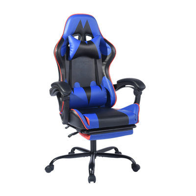 Hashtag Home Ryde Adjustable Reclining Ergonomic Swiveling PC & Racing Game Chair with Footrest