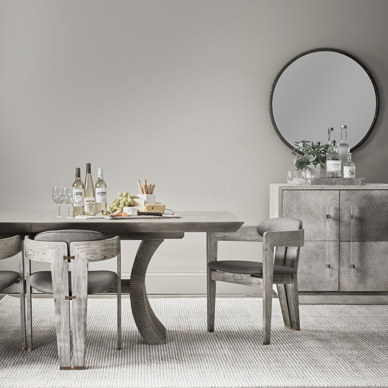 Deerfield Solid Oak Dining Table, Washed Gray