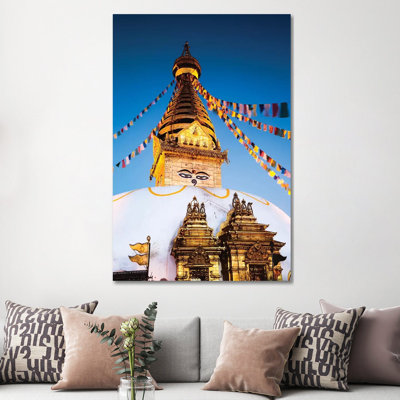 Monkey Temple At Dawn, Kathmandu, Nepal by Matteo Colombo - Wrapped Canvas Print