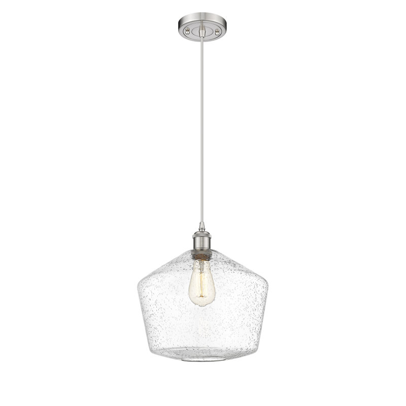 Luminaire suspendu simple à 1 lumière Gabbie, Nickel satiné brossé