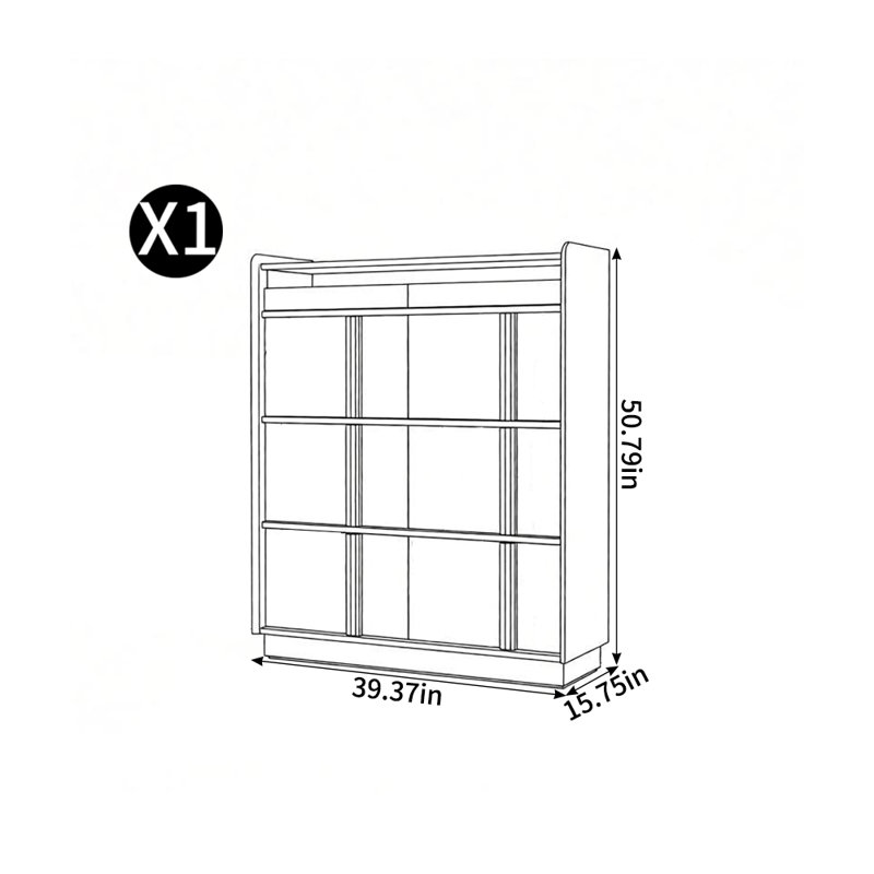 Armoire de rangement pour chaussures Keshbridge, H 50,79 po x l 39,37 po x P 15,75 po, Noir / Rouge