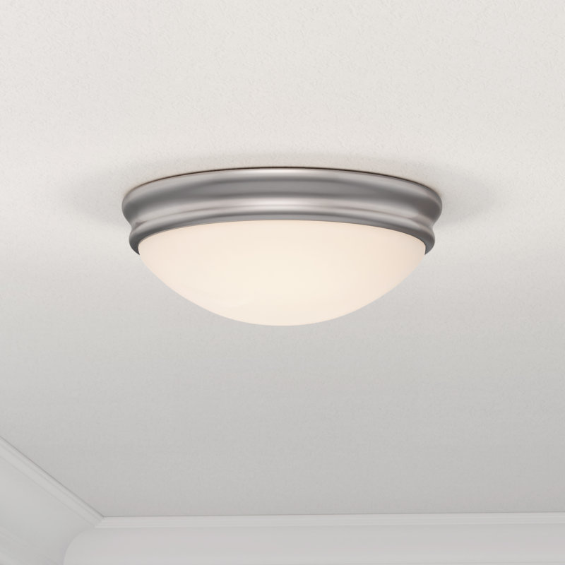 Tiberius Glass Flush Mount, Brushed Nickel