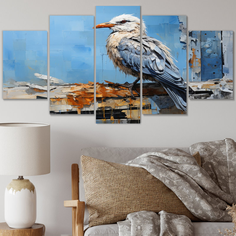 Collage de Seagull Coastal Guardian - animaux - 5 panneaux