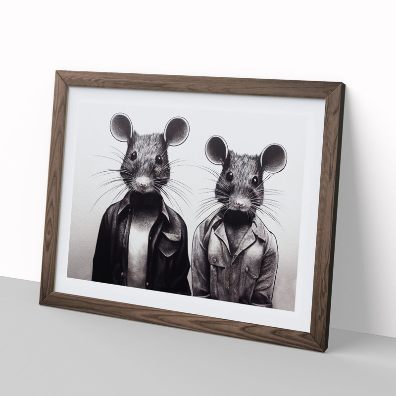 Two Street Rats 1 Piece Single Picture Frame Wall Art, 34cm H x 46cm W x 2cm D, Walnut Framed