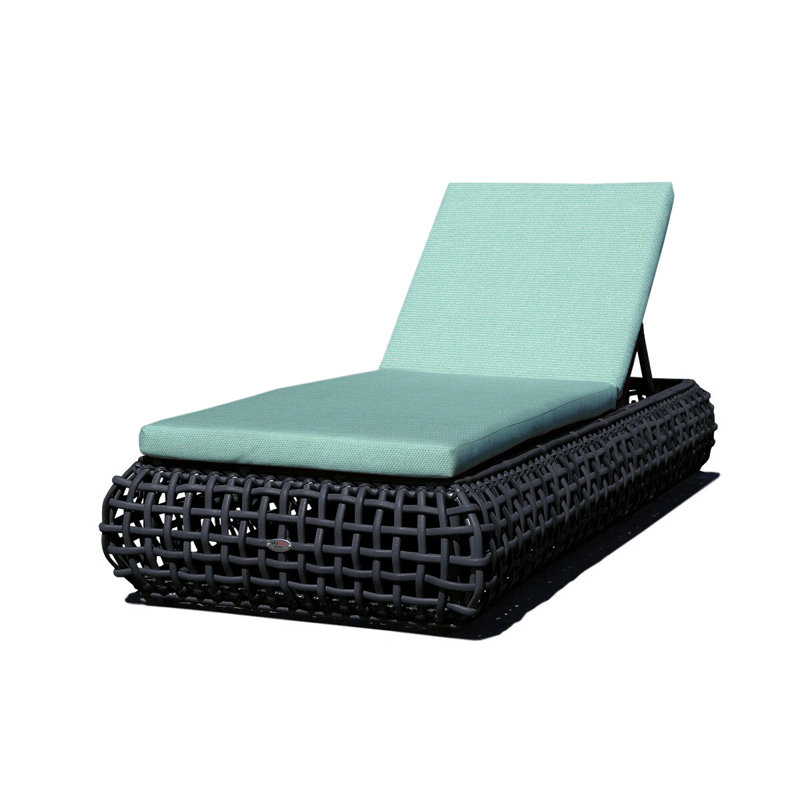 Dynasty Outdoor Chaise Lounge, Black Mushroom, Canvas Canvas Sunbrella® Canvas