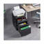 Classeur mobile à 3 tiroirs avec serrure et barre de suspension, piédestal roulant en acier noir anti-basculement avec plumier pour bureau personnel