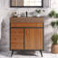 Meuble-lavabo moderne avec lavabo, bois durable et pierre, pour la maison