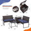 Ensemble de meubles d'extérieur en osier 4 pièces, canapé modulaire en rotin de patio avec coussins lavables-1476968853
