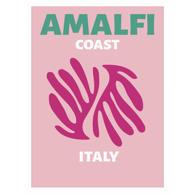 «World and Country Amalfi Coast Travel», affiche d'art moderne sans cadre