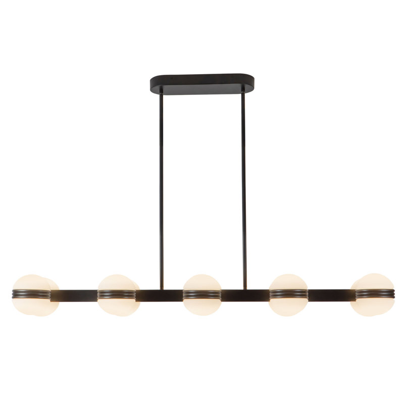 Selene 4-ft Gold dimmable LED Linear Pendant, Matte Black