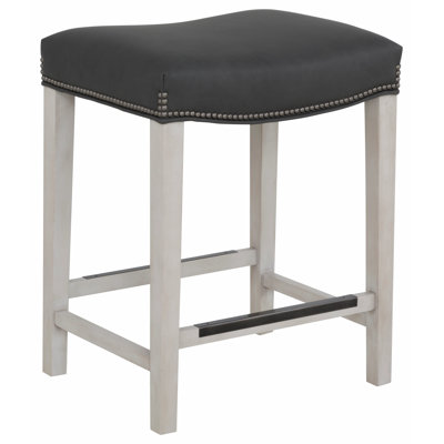 Upholstered Stool with Solid Wood Frame