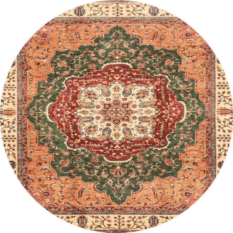 Abstract Indoor Rug, Round 7'