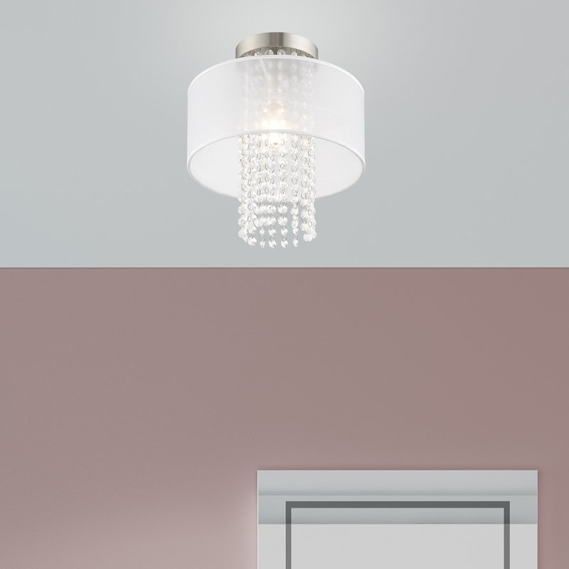 Plafonnier semi-encastré 1 lumière Haney, H 12 po x l 11 po x p 11 po, Translucide