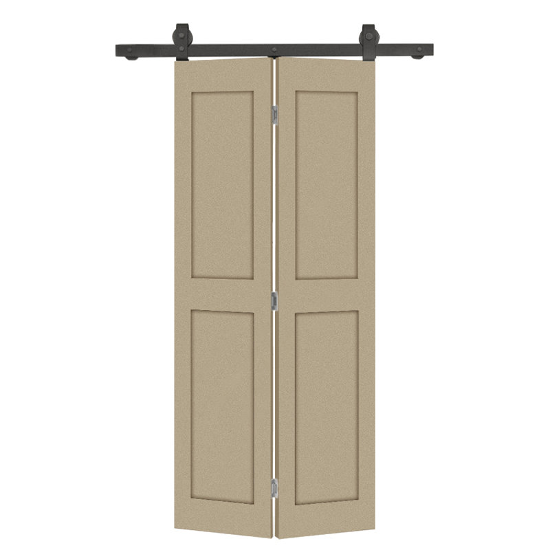 Ensemble de quincaillerie pour porte de grange coulissante en composite non fini 2 panneaux, 26 po x 80 po