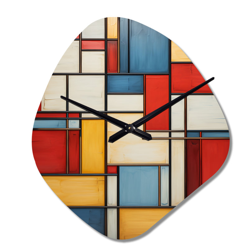 «Geometric Abstraction Composition II», horloge géométrique asymétrique en métal, Petit