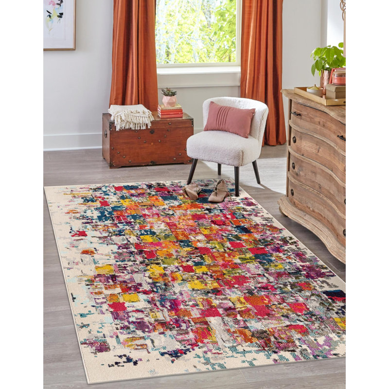 Rizer Washable Abstract Indoor Rug, Rectangle 3'3" x 5'3"
