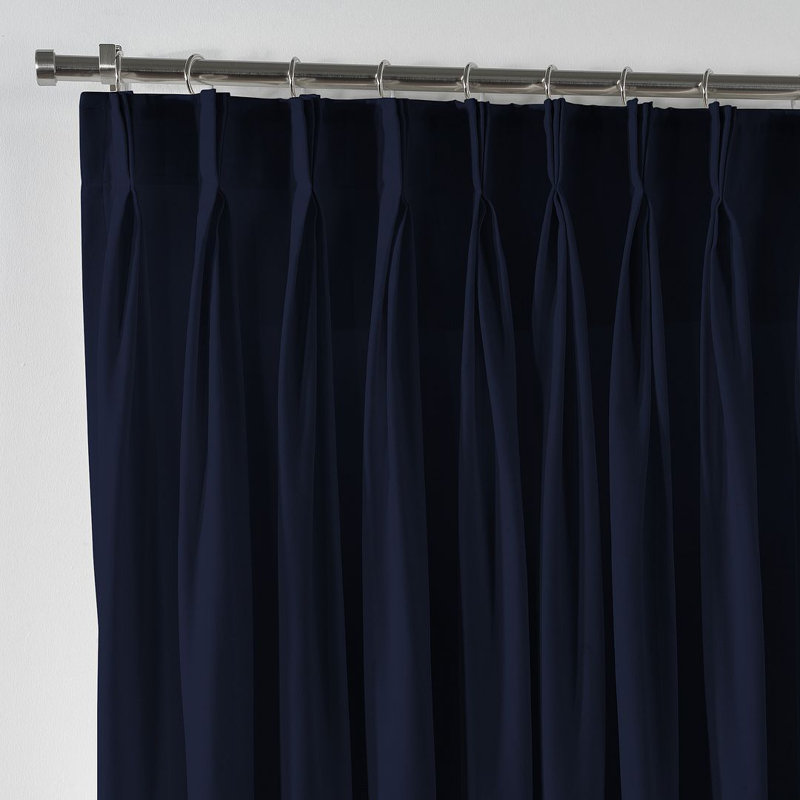 Room Darkening Single Curtain Panel, Blue, 190cm Width x 295cm Drop
