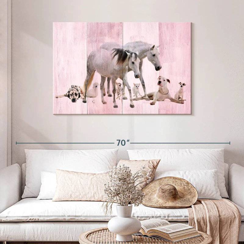 Brampt Dogs And Horses, 30" H x 45" W