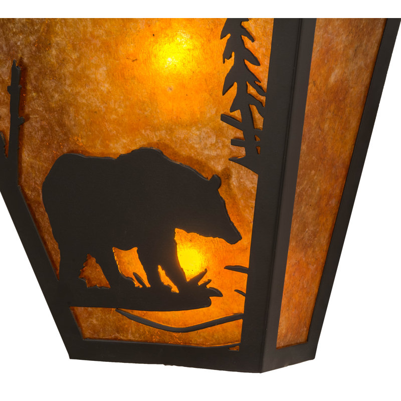 Rustic Lodge Flush Mounted Sconce, Bronze