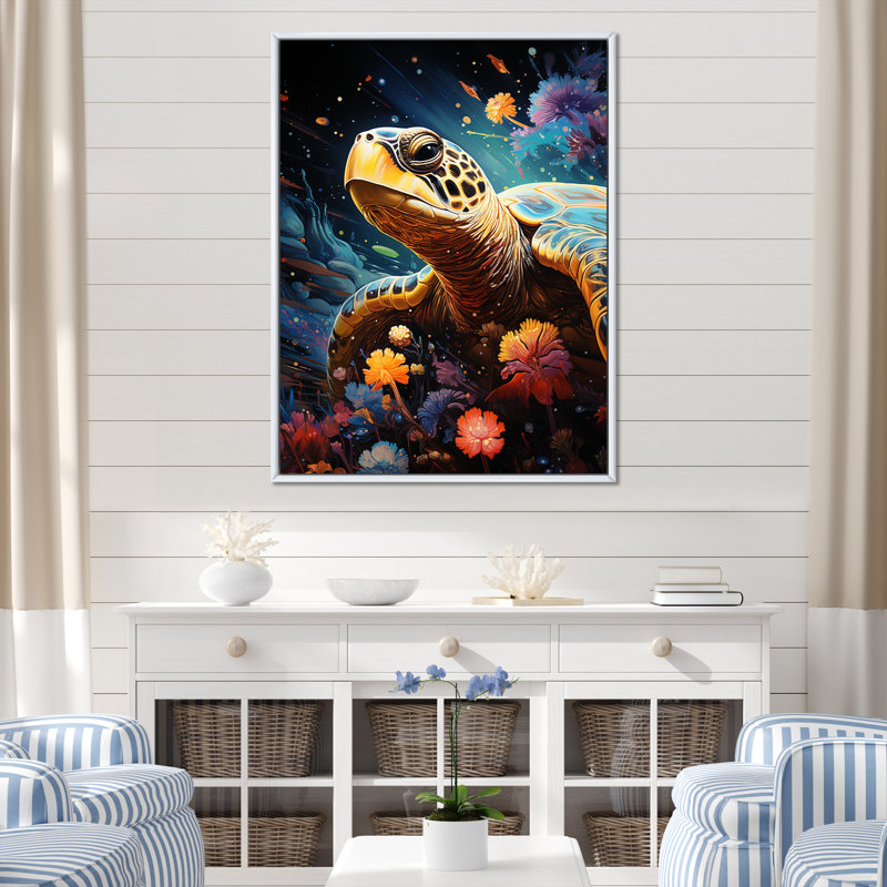 Voyage cosmique sur toile, H 32 po x l 24 po x P 1 po, Cadre flottant blanc