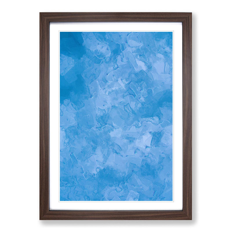 Blue Skies in Abstract - Picture Frame Painting Print, Walnut Framed, 65cm H x 48cm W x 2cm D