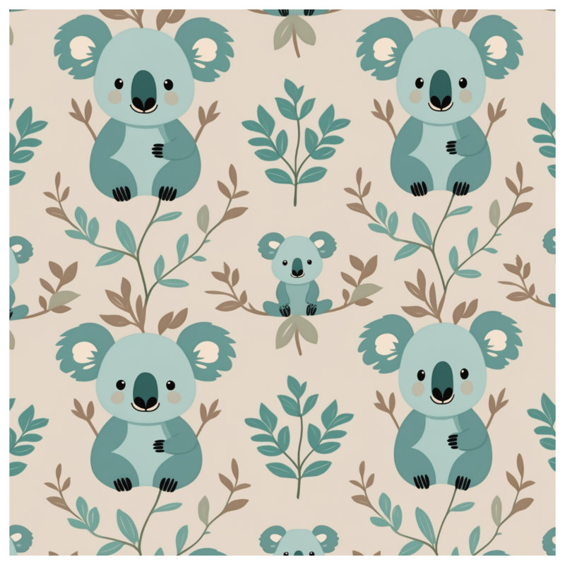 Rideaux Koala Bears With Leaves, 50 po x 92 po - 1 panneau, Blocage