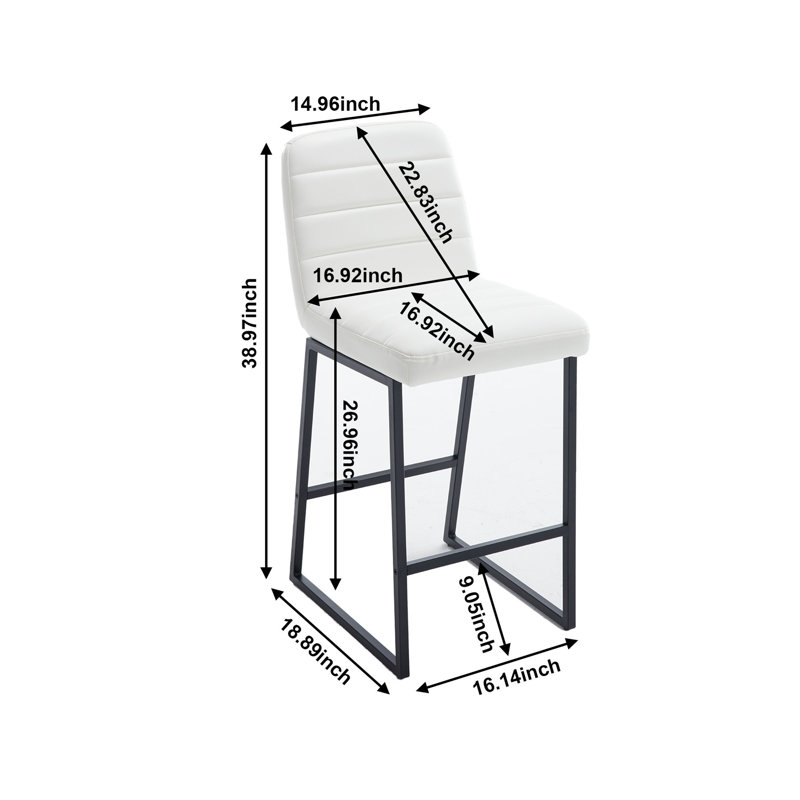 Comfortable And Stylish PU Leather Bar Stools With Footrest, Ideal For Kitchen And Living Room Use.