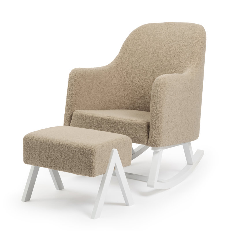 Roxby Nursery Chair and Stool, Mocha/White