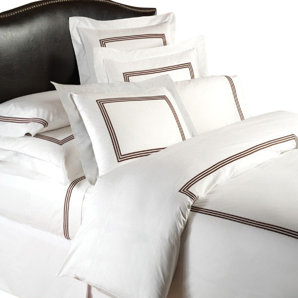 Janay Cotton Duvet Cover Set, King Duvet Cover, Chocolate/White
