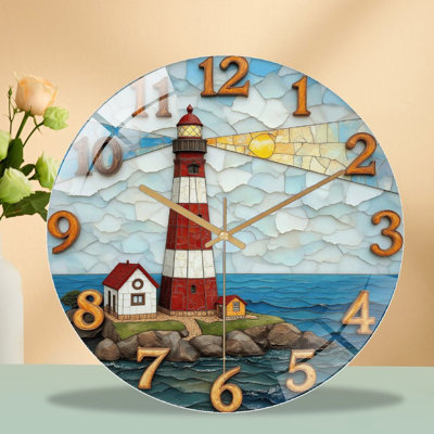 Horloge murale rétro avec phare rétro
