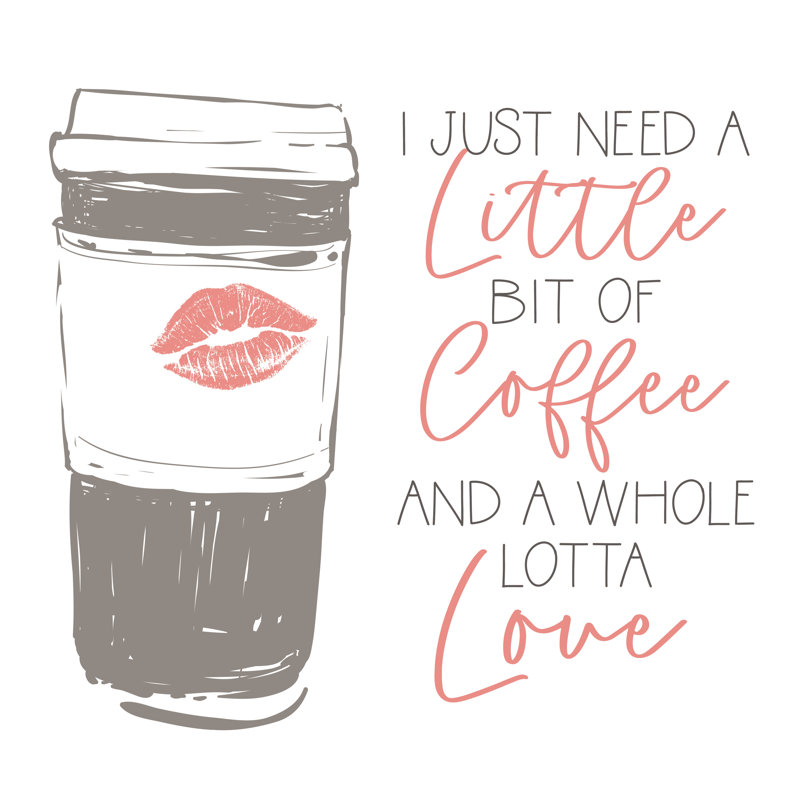 Little Coffee Lotta Love - Wrapped Canvas Print, 91cm H x 91cm W x 3.8cm D