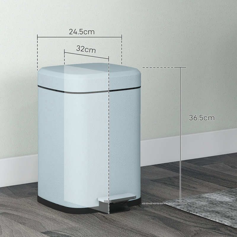 Step On Kitchen Trash Can, 36.5" H x 24.5" W x 32'' D, 3.2 Gallons, Green