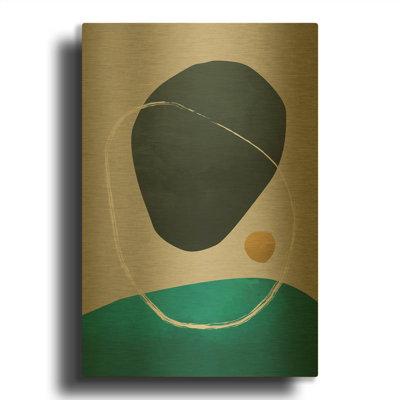 « Scandi Pebbles 10 » de Gary Williams, tableau mural en métal doré, 30,5 cm x 40,5 cm