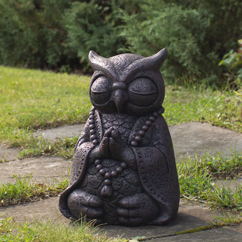 Statue de jardin 17 po Bouddha gris foncé